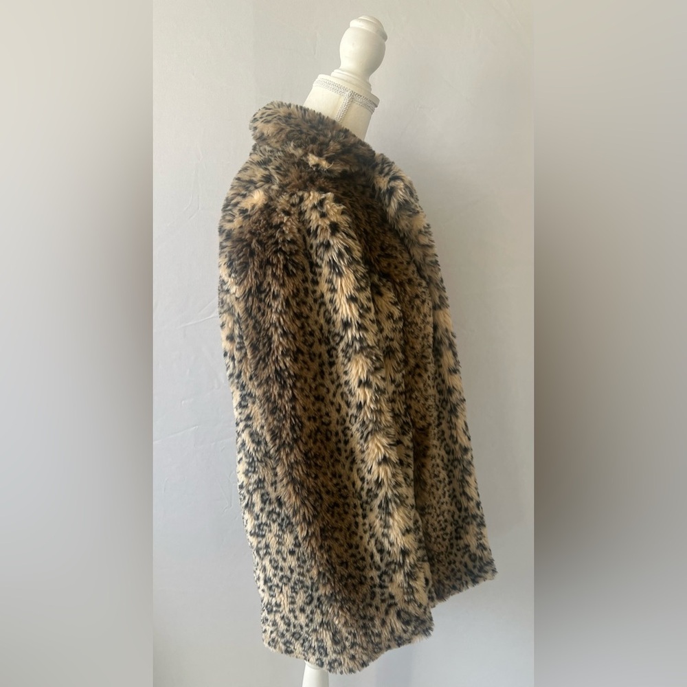 Leopard Faux Fur Teddy Coat - Picture 4 of 12